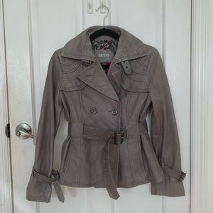 GUESS grey leather jacket